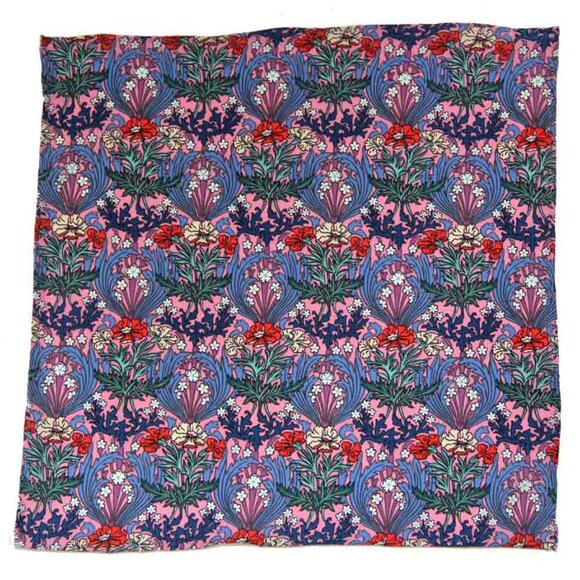 Hand Stitched Belgravia Silk Satin Fabric Pocket Square Bronwyn Floral Pattern - Picture 6 of 6